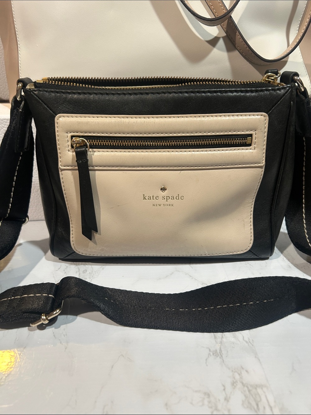 kate spade Black and Cream Leather Crossbody Bag - Picture 9 of 9